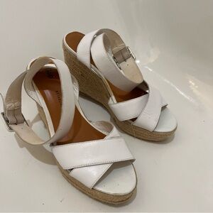 Gap size 9 white‎ cross strap wedge heels